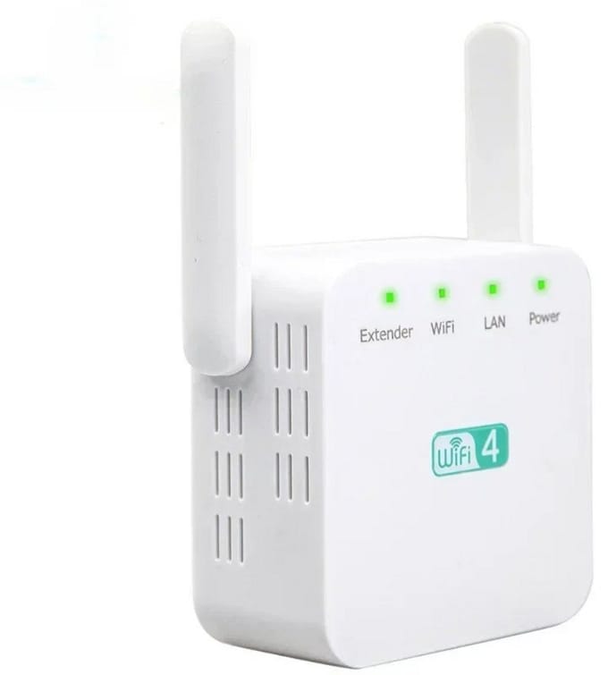 DrPhone WR1 - WiFi Extender 300Mbps – 2.4GHz Versterker – Range Extender met Antennes – Betere Dekking – Wit