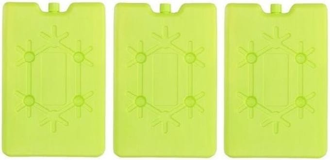 Koelelement plat - 3x - groen - 200 ml - 11 x 16 cm - koeltas/koelbox element