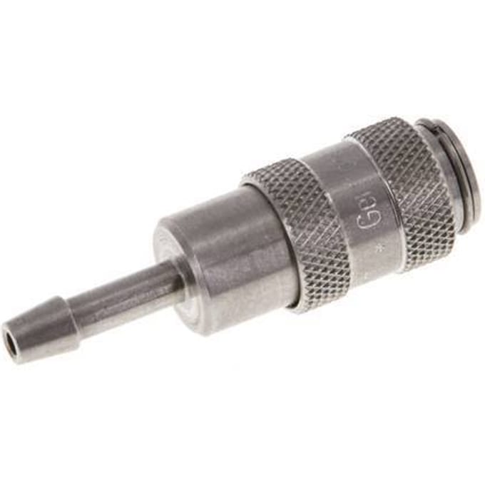 RVS DN 2.7 (Micro) Luchtkoppeling Snelkoppeling 3 mm Slangpilaar Double Shut-Off