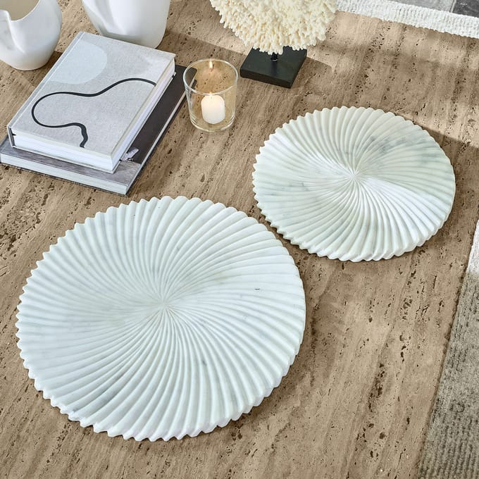 LOBERON Plateau set van 2 Bellarivas beige
