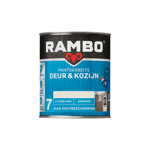 Rambo Pantserbeits Deur & Kozijn Zijdeglans Dekkend - Super Vochtregulerend - Wit - 0.75L