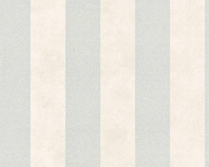 TRADITIONELE GLITTER STREPEN BEHANG - Metallic Grijs Wit - AS Creation Trendwall