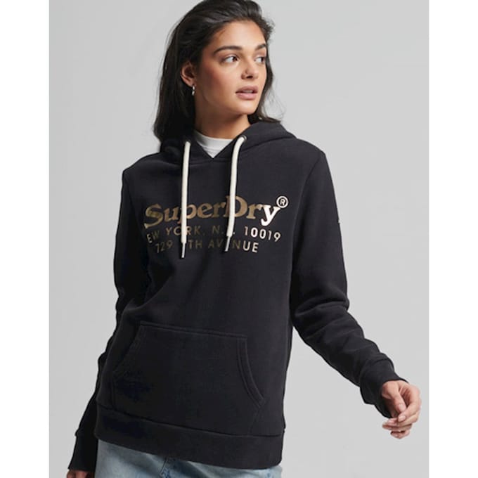 Superdry L Vintage Venue Interest Capuchon Zwart Vrouw