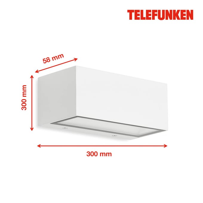 Telefunken LED buiten wandlamp Monaco up/down wit