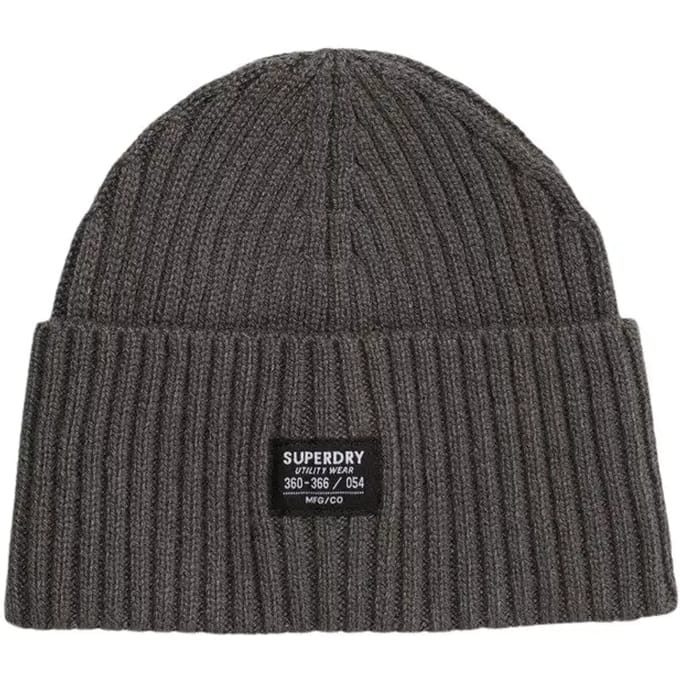 Superdry Workwear Gebreide Muts Dark Grey Grootte: 1SIZE