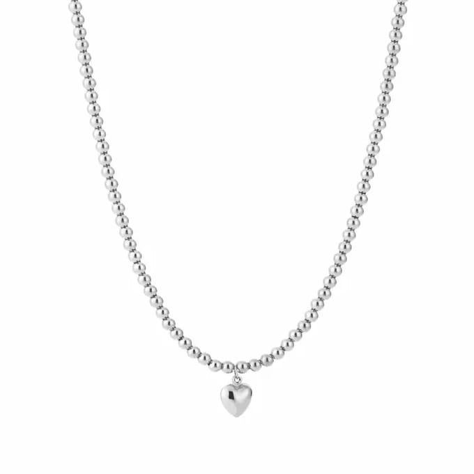 Bijoutheek Collier Klein Bel Hartje Balletjes Zilver