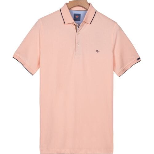 Baileys Polo Two-Tone Solid Fine Line Tipping Detail Soft Peach / male