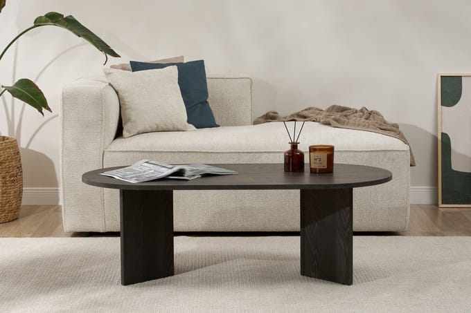 Asir - Koffietafel - Lumiere Zwart - 119 x 60 x 40 cm