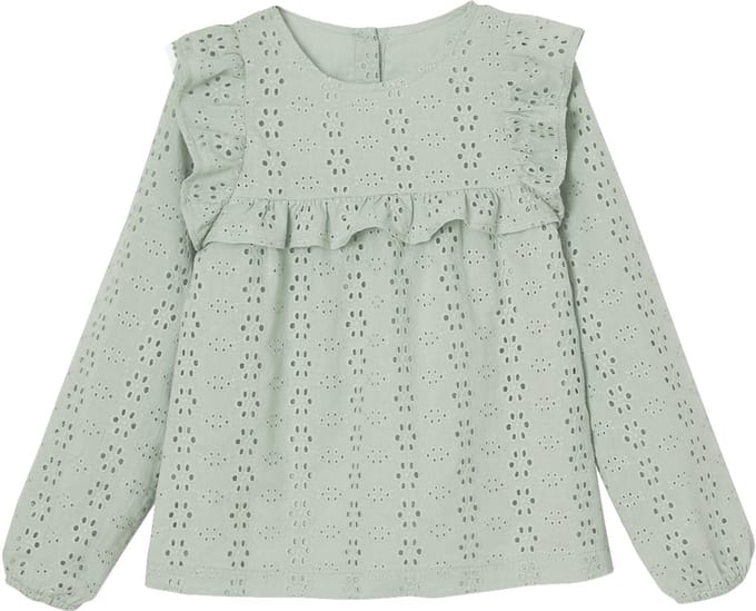 Vertbaudet Blouse met ruches van Engels borduurwerk meisje