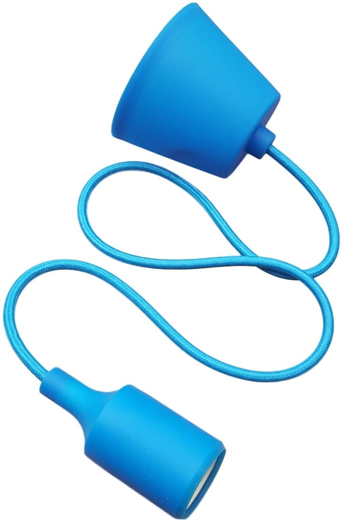 LED Hanglamp - Hangverlichting - E27 Fitting - Rond - Mat Blauw - Kunststof