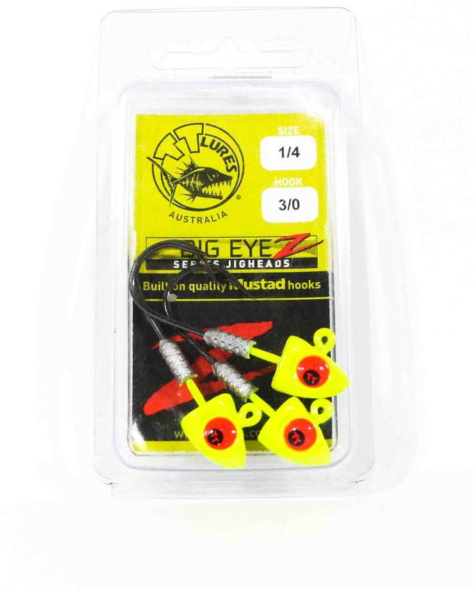 Tackle Tactics TT Big EyeZ Tête plombée 1/4 oz 3/0 Chart Red Eyez (5031) black
