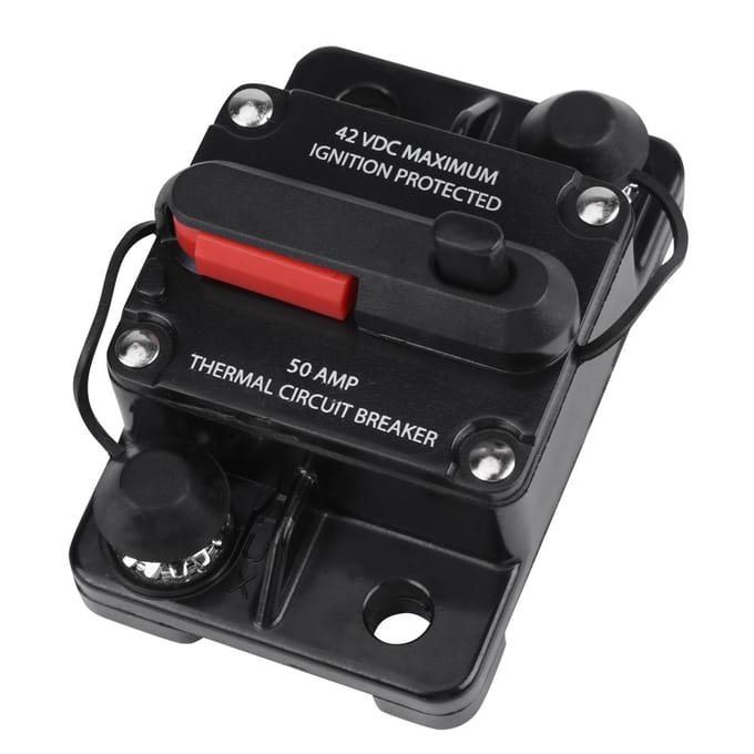 DC12V42V Auto Stereo Audio In-line Stroomonderbreker Handmatige Reset(50A) 50A black