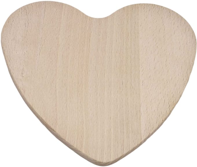 Playwood houten speelgoed bord hartvormig naturel voor snacks.