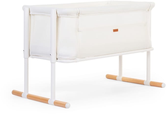Childhome Evolux Co-Sleeper - 2-in-1 Aanschuifwieg en Zelfstandig Wiegje - 7 Verstelbare Hoogtes en Schuine Stand tegen Reflux - 3D Air Mesh voor Luchtcirculatie en Zicht - Van 0 tot 6 Maanden - 97 x 64 x 85 cm - Naturel/Wit