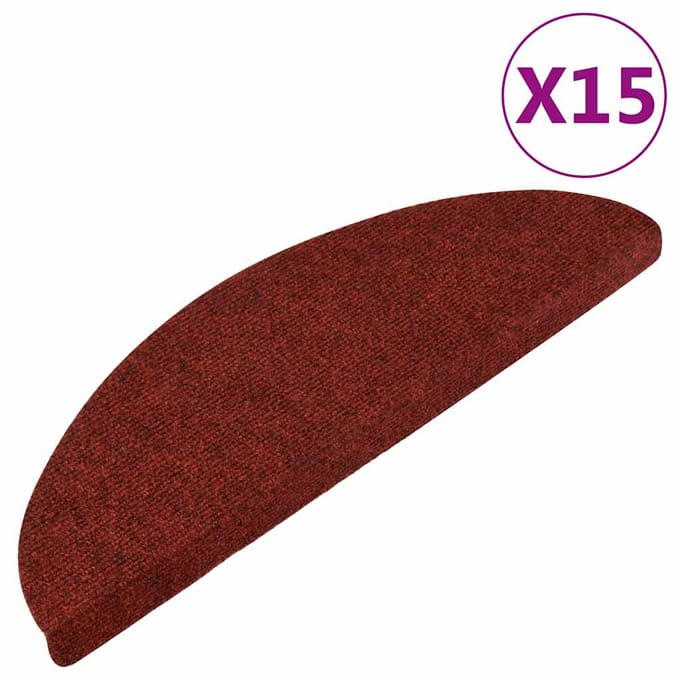 vidaXL - Trapmatten - zelfklevend - 15 - st - 56x17x3 - cm - rood