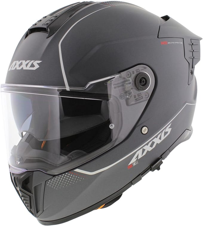 Axxis Hawk SV Evo Integraal helm solid mat titanium S - Motorhelm / Brommerhelm