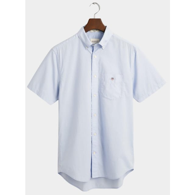 Gant Overhemd Cotton Poplin Short Sleeve Button Down Licht Blauw / male