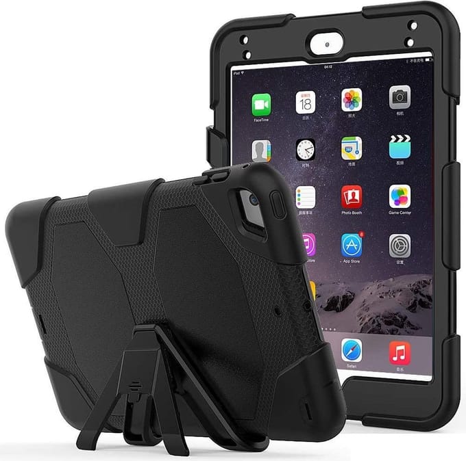 Extreme Robuuste Armor Case Hoesje Tablethoes Geschikt voor: iPad Mini 4 / Mini 5 - Zwart