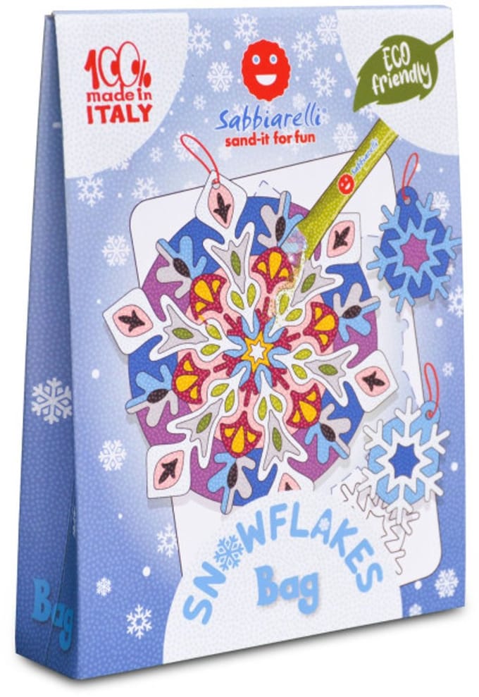 Sabbiarelli creatief zandschilderen sneeuwvlokjes tas set.