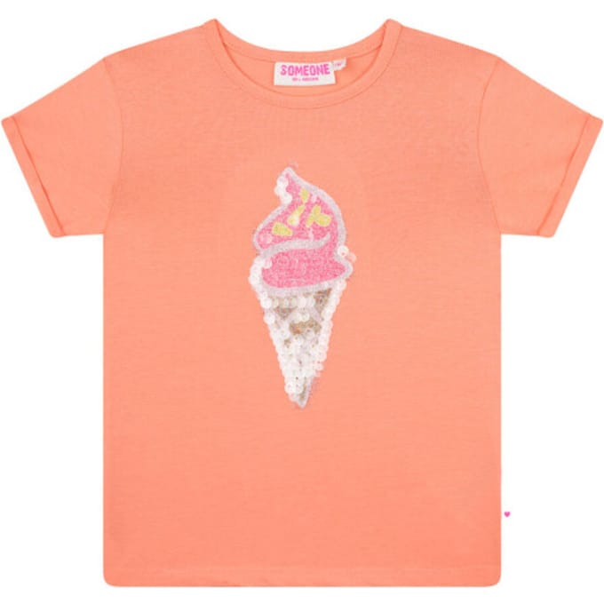 Someone LOU-SG-02-B Meisjes T-shirt - CORAL