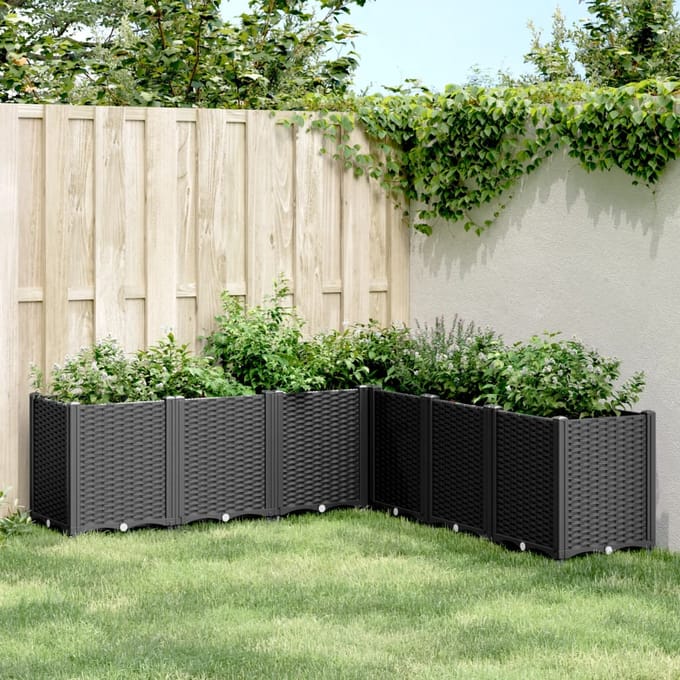 vidaXL - Plantenbak - 160x160x53 - cm - polypropeen - zwart