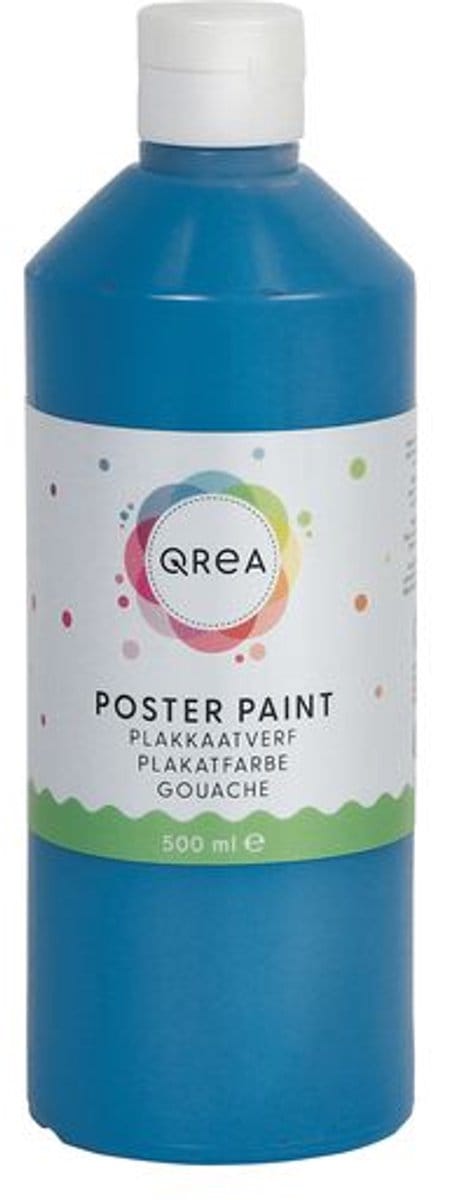 Plakkaatverf qrea blauw 500ml | 6 stuks