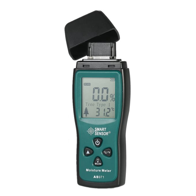 SMART SENSOR Handheld Mini Houtvochtmeter Digitale LCD Houtvochtigheidsmeter Detector Tester 2 Pin donkergroene kleur