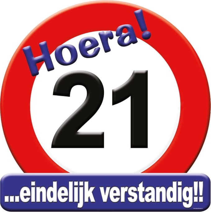 Huldeschild - 21 jaar