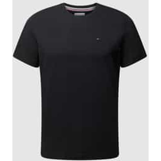 Tommy Hilfiger Classique Simple Couleur Unie Coton Respirant Polyvalent Col Rond Manches Courtes T-shirt Hommes hauts Noir DM0DM04411078 S black