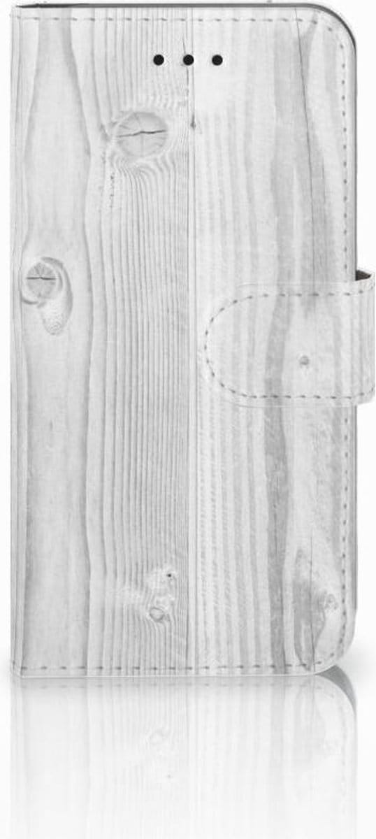 Book Case voor Apple iPhone X | Xs Book Style Case White Wood