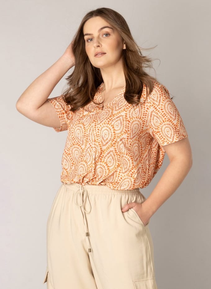 YESTA Harvin Essential Tops - Salmon/ Multi Color - maat 1(48)