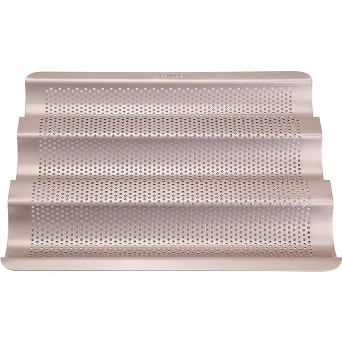 10 inch Frans Brood Pan Baguette Bakplaat Geperforeerd 3-sleuven Anti-aanbak Bak white