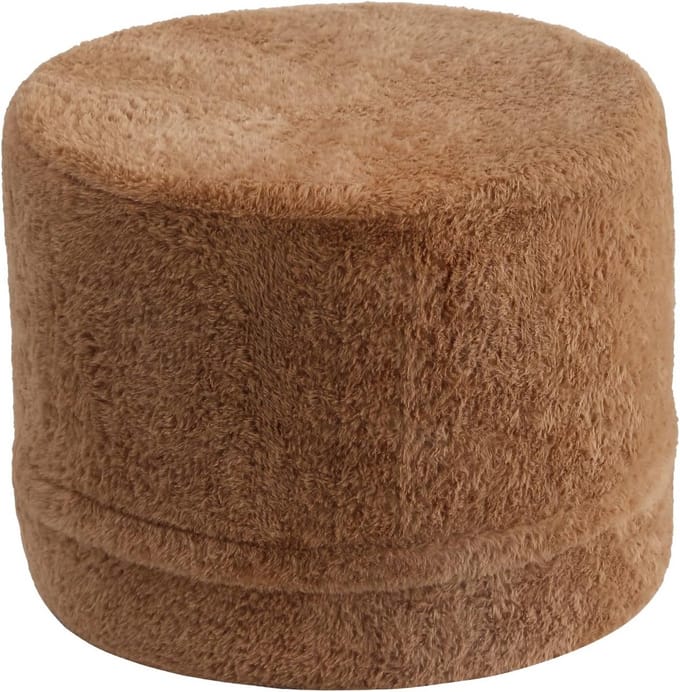 YOTATING Bean Bags Pouf Bean Bag, Large footstool Ottoman, Round Beige