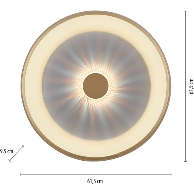 JUST LIGHT. GmbH Vertigo LED plafondlamp, CCT, Ø 61,5 cm, messing