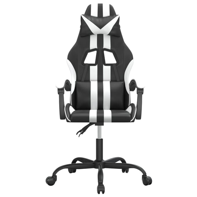vidaXL - Gamestoel - draaibaar - kunstleer - zwart - en - wit