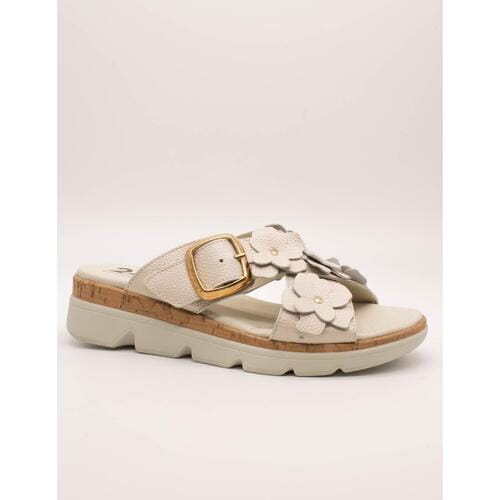 Sandalen met sleehak 24 Hrs 26822 Natural Lino