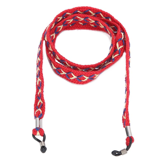 Gebreide Exquise Brillenketting Elegant Draagbaar Zonnebril Lanyard Riem Accessoire red