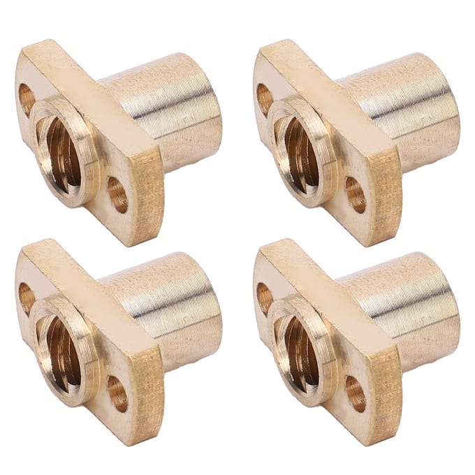 4 Stuks Trapeziummoer T8 Messing H Flens Hardware Bevestigingsmiddelen 3D Printer Accessoires 8mm beige