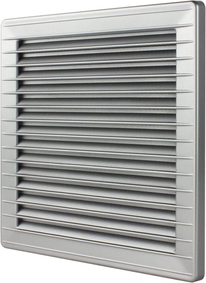 Ventilatierooster Vierkant met Insectengaas Ø 100-150 mm Zilver