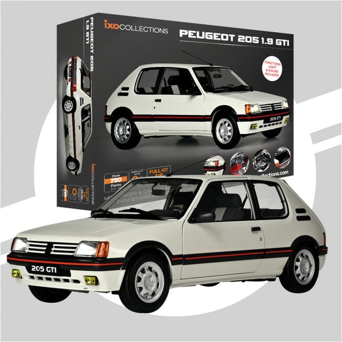 IXO Collections Modelbouwpakket Peugeot 205 GTI 1.9 - Wit - 1:8 schaalmodel
