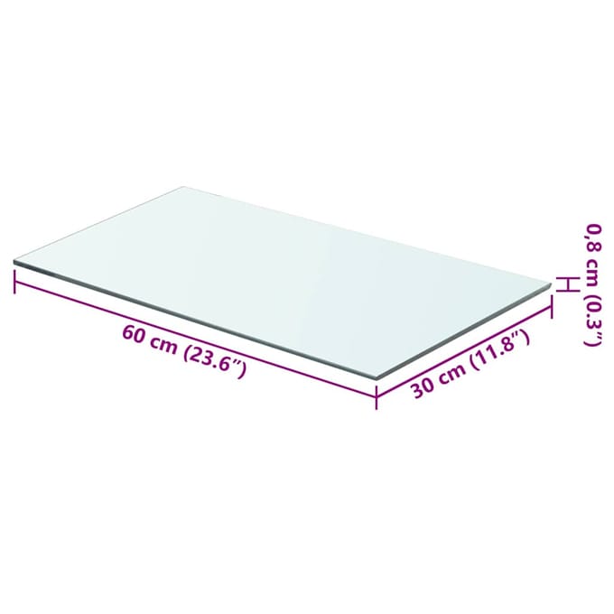 vidaXL - Wandschap - transparant - 60x30 - cm - glas