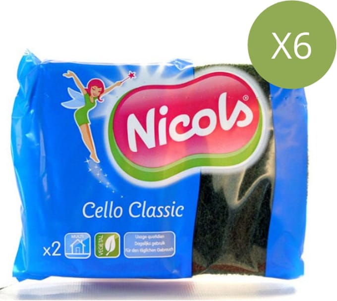 Nicols Cello Classic Schuurspons - 6 x 2 stuks