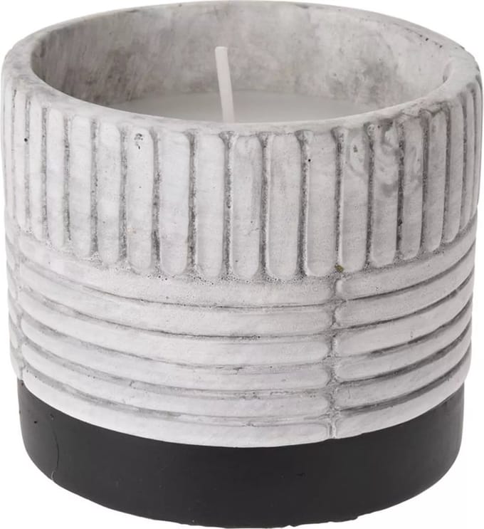 Citronella kaars in keramieken pot grijs