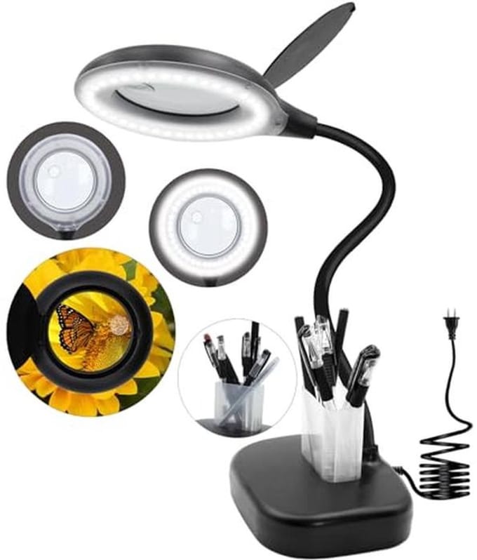 Vergrootglas met licht voor lezen en hobby's - 5x en 10x vergroting