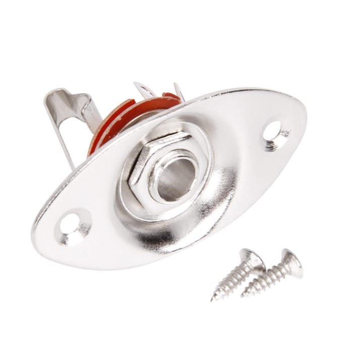 6,35 mm elektrische gitaar/bas ovale pick-up jack Poratble zilver