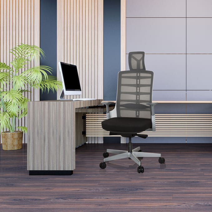 SKARIF - High end bureaustoel Wit / Grijs / Zwart