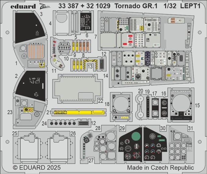Eduard Modelbouwdecoratie - 33387 Accessoires Set voor Tornado GR.1 - Photo-etch