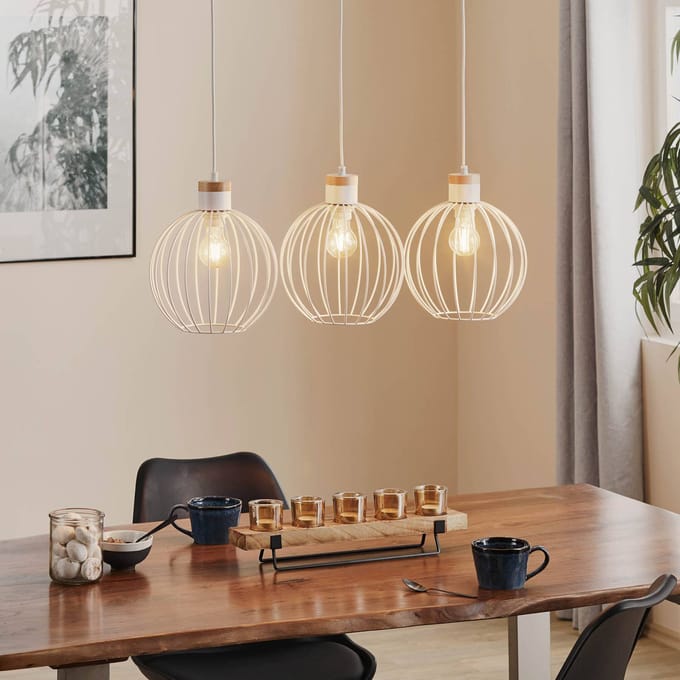 EMIBIG LIGHTING Hanglamp Barbado, 3-lamps in wit
