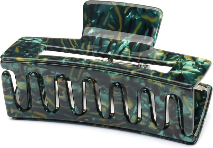 Middelgrote Haarklem voor Dik Haar, Elegante Haarklem Dames - 8x4 cm, Groen