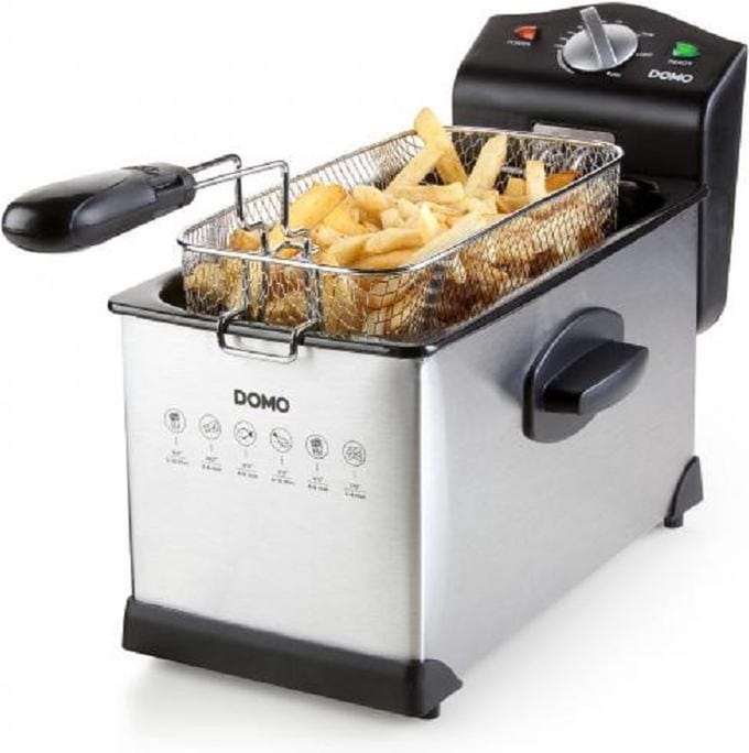 DOMO DO514FR Friteuse - 3 Liter - Frituurpan - Koude Zone - Inox - 2000W
